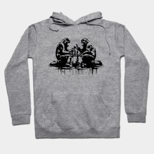 smart monkeys play chess Hoodie